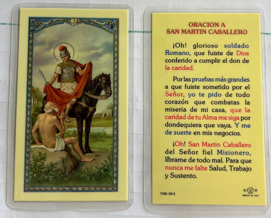 Tarjeta de Oraciรณn a San Martรญn Caballero