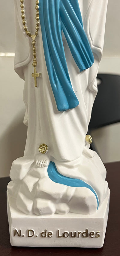 Our Lady of Lourdes 7 & 1/2 inch Traditional White Statue - Direct From Lourdes!!