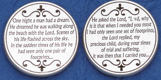 Footprints Pocket Coin β A Reminder of Godβs Presence