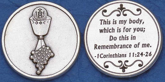 First Communion Sacrament Pocket Coin β A Cherished Keepsake of Faith