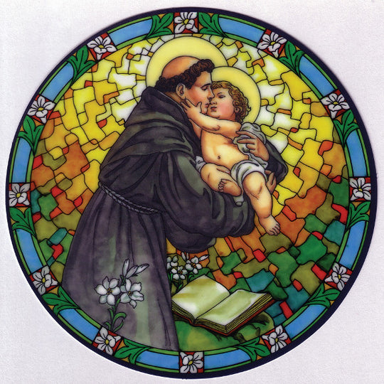 St. Anthony Suncatcher Static Glass Sticker