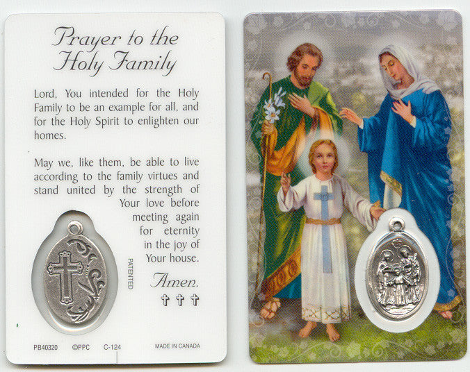 Holy Family Prayer Card and Silver Medal – Discount Catholic Store