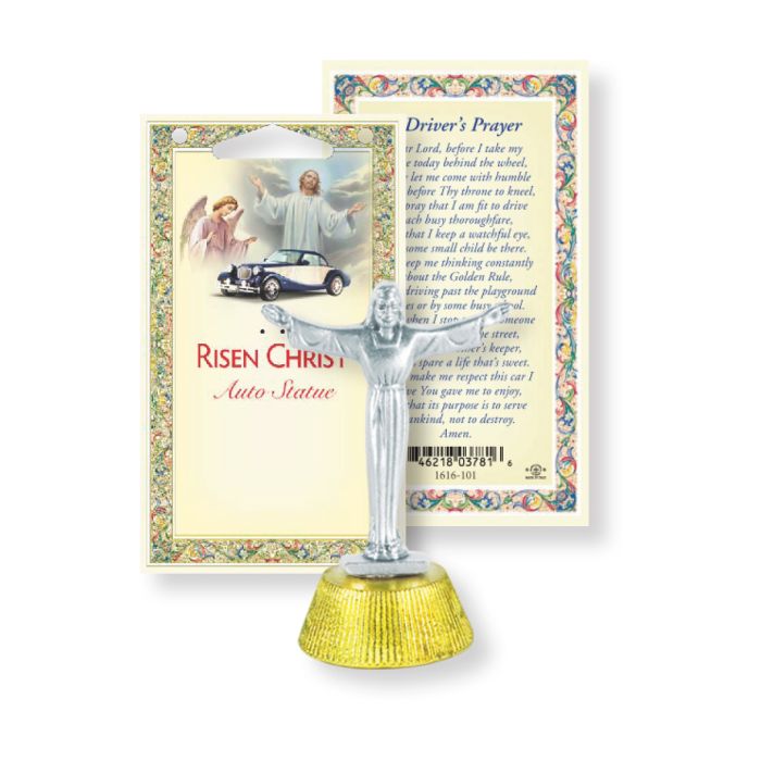 Risen Christ Car Statue with Prayer Card Discount Catholic Store