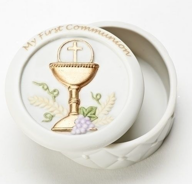 First Communion Porcelain Keepsake/Rosary Box - ON SALE!!