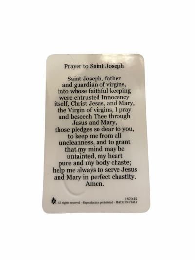 St. Joseph Prayer Card with Medal