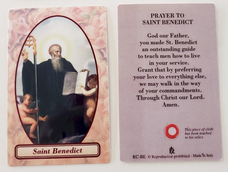St. Benedict Relic Prayer Card