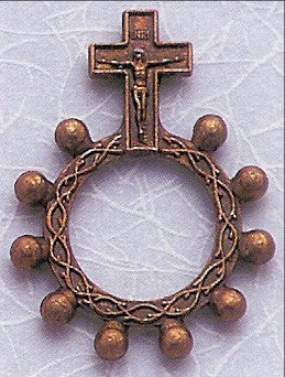 Copper Tone Metal Rosary Ring β A Compact and Elegant Devotional