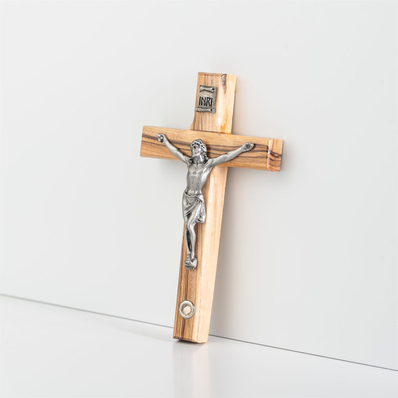 5" Olive Wood Cross with Bethlehem Stone