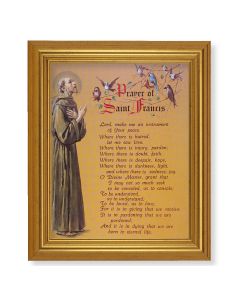 10" x 12" Gold Leaf Finish Beveled Frame with 8" x 10" Prayer of St. Francis Textured Art