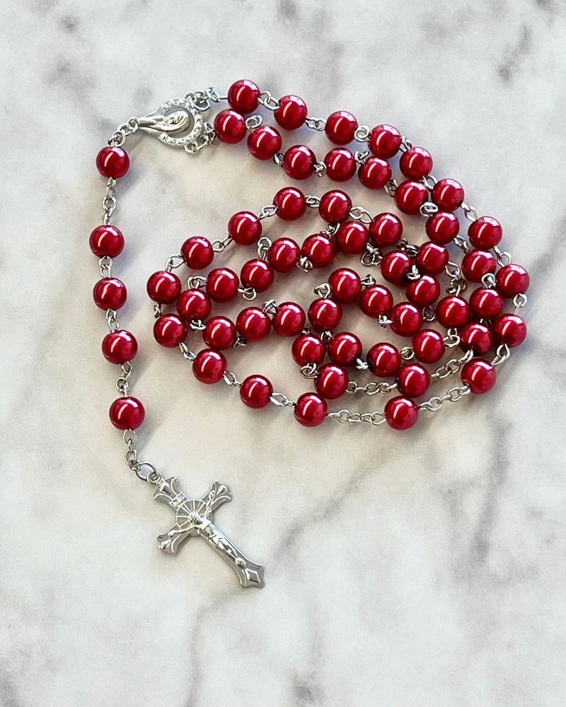 Red Acrylic Rosary