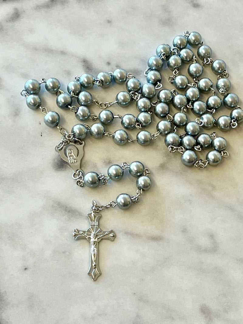 Silver Acrylic Rosary