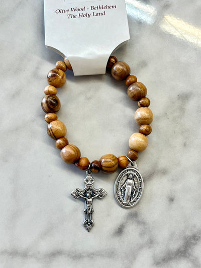 Olive Wood Rosary Bracelet