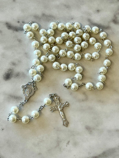 White Acrylic Rosary