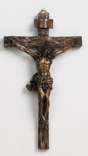 9.5 inch Bronze Wall Crucifix