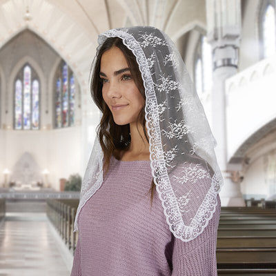 Traditional White Chapel Veil - 2-pack