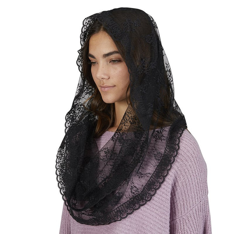 Black Infinity Chapel Veil - Pack of 2