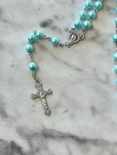 Light Blue Acrylic Rosary