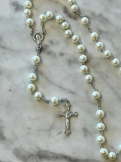 White Acrylic Rosary