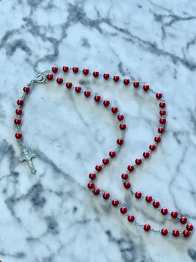 Red Acrylic Rosary