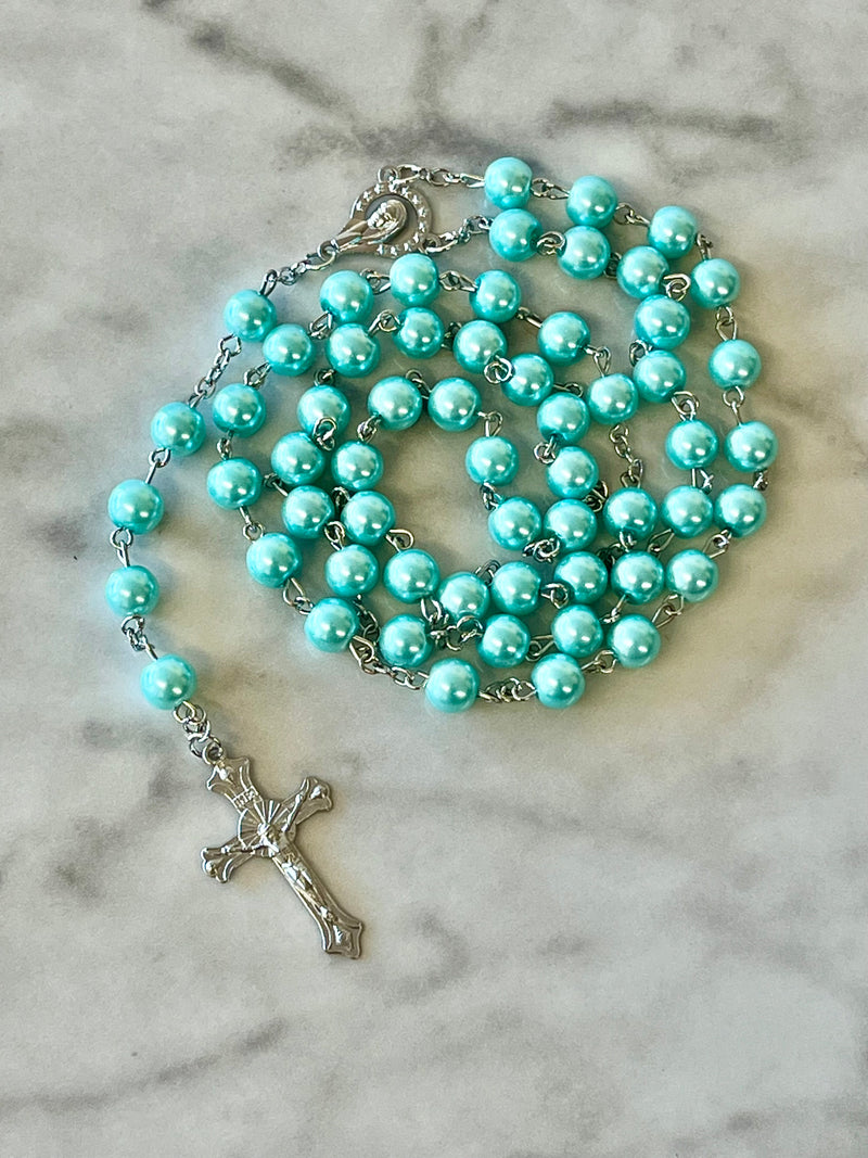 Light Blue Acrylic Rosary