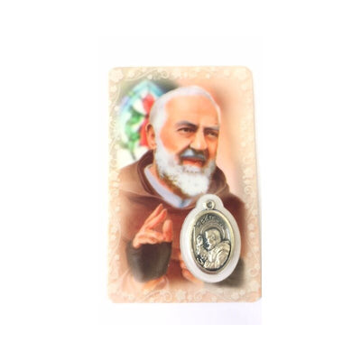 St. Padre Pio Prayer Card with Medal&nbsp;