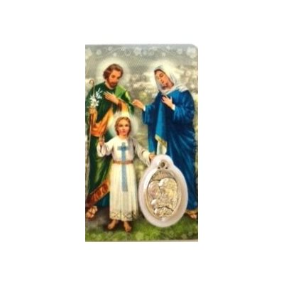 Holy Family Prayer Card and Silver Medal