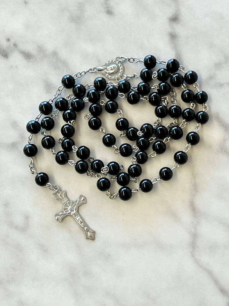 Black Acrylic Rosary