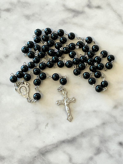 Black Acrylic Rosary