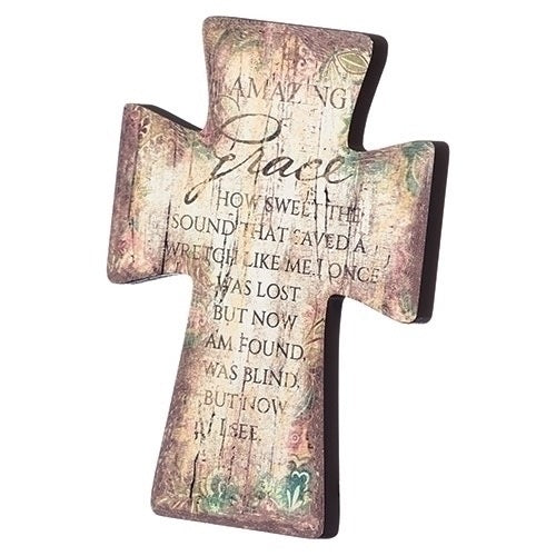 Amazing Grace Wall Crucifix - 6 inches in height