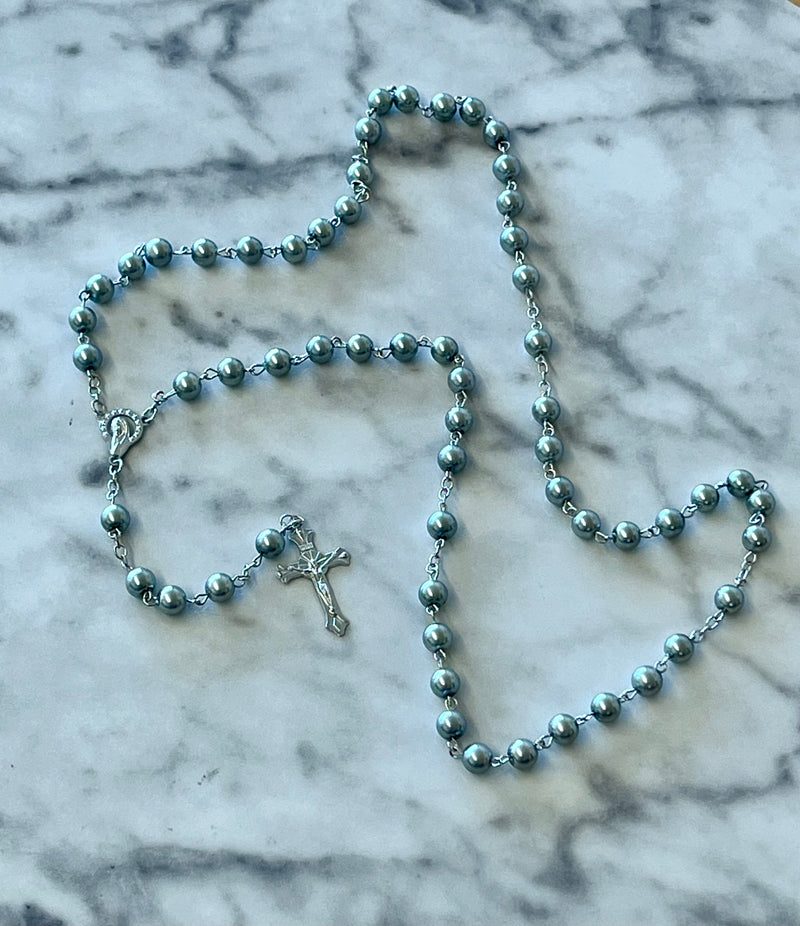 Silver Acrylic Rosary