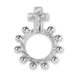 Silver Crucifix Rosary Ring