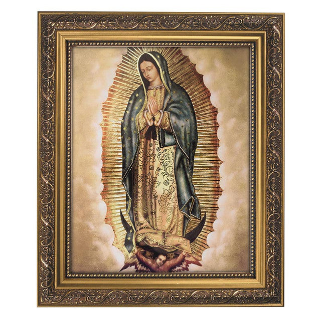 Our Lady of Guadalupe Framed Print - 12 and 1/2 inches w/ Gold Leafed Frame