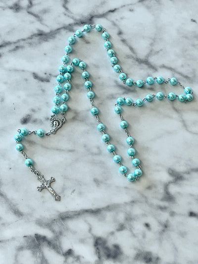 Light Blue Acrylic Rosary