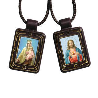 Sacred Heart and Our Lady of Mt. Carmel Moulded Scapular