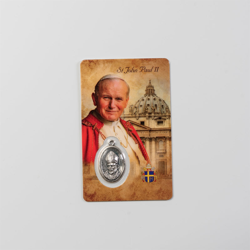 St. John Paul II Prayer Card with Medal