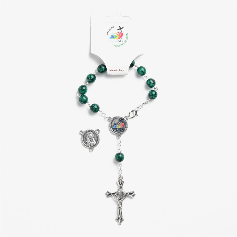 Jubilee 2025 One-Decade Green Bead Auto Rosary