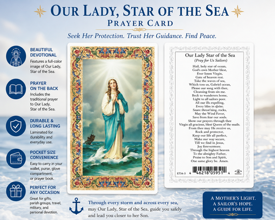 Our Lady Star of the Sea Prayer Card