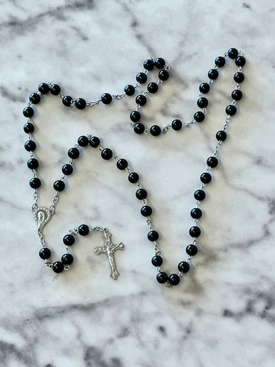 Black Acrylic Rosary