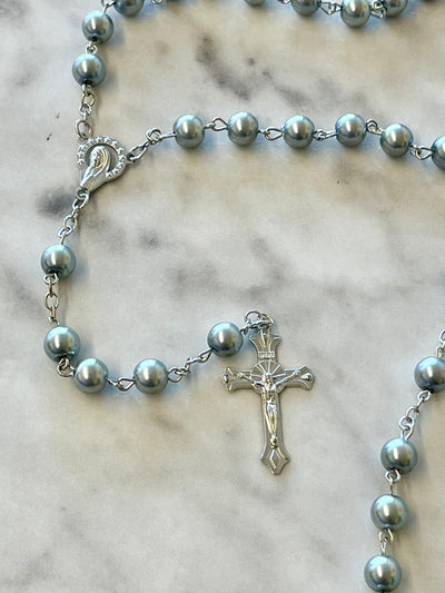 Silver Acrylic Rosary