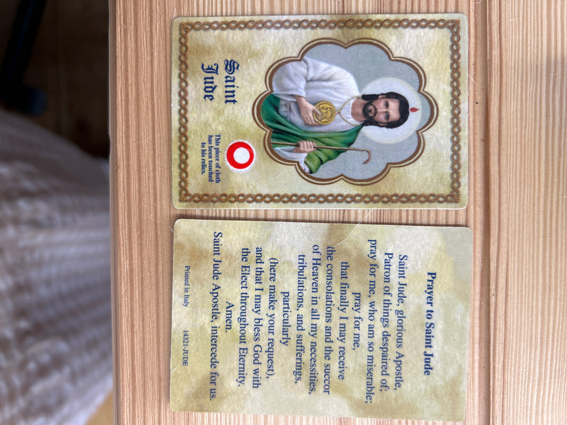 St. Jude Relic Prayer Card