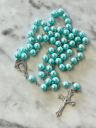 Light Blue Acrylic Rosary