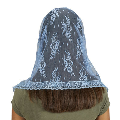 Light Blue Chapel Veil with Tassels - 2-pack