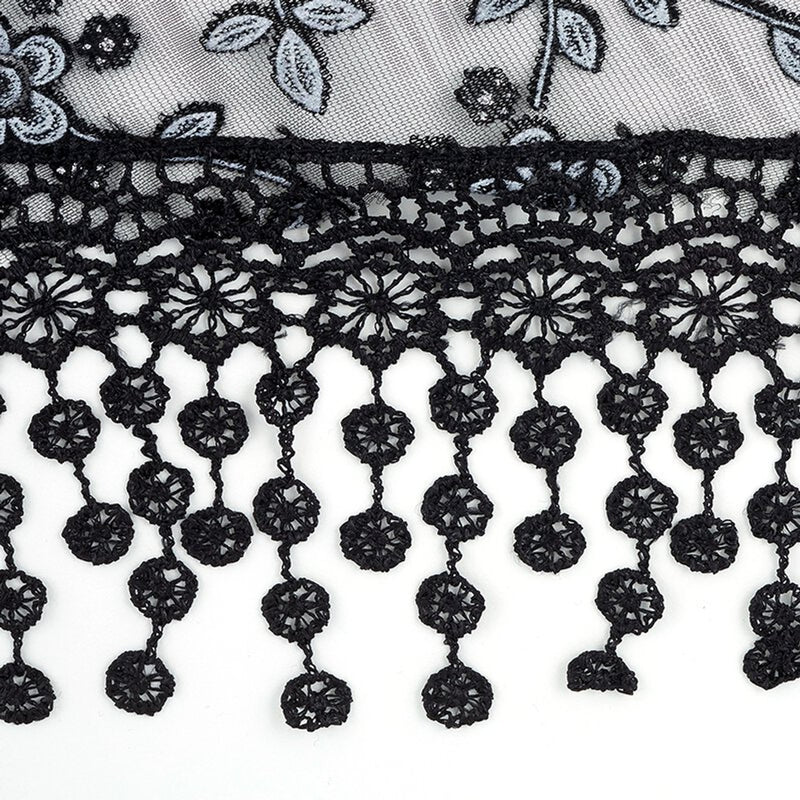 Black Chapel Veil with Tassels - 2-pack