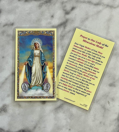 Prayers to Our Lady of the Miraculous Medal Prayer Card