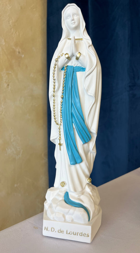 Our Lady of Lourdes - 12-inch Traditional White Statue - Direct From Lourdes!!