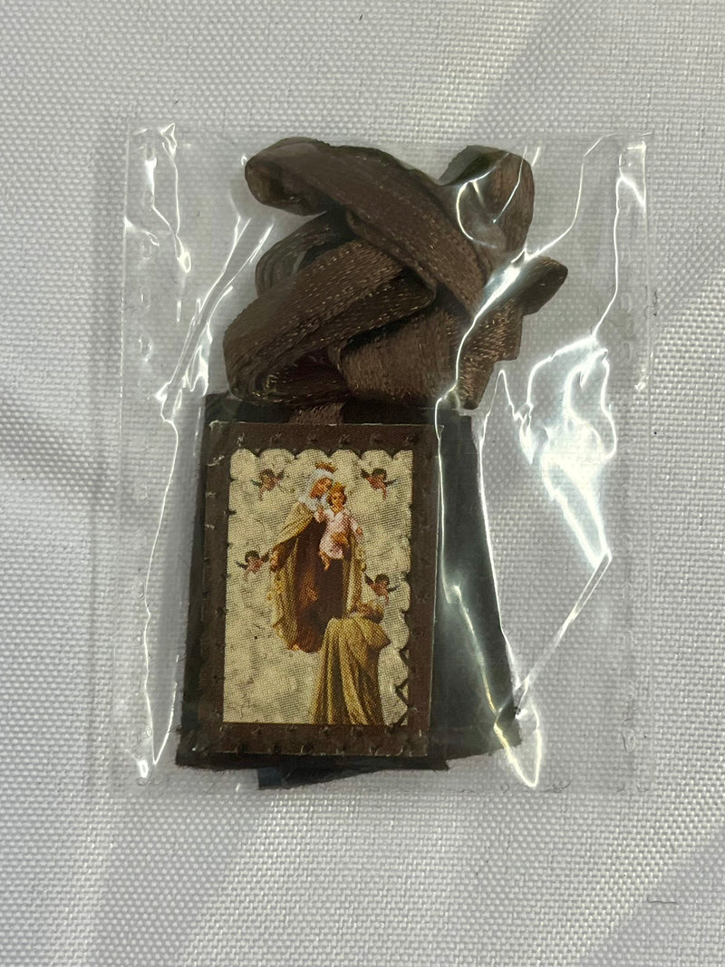 Tiny Saints Brown Wool Scapular