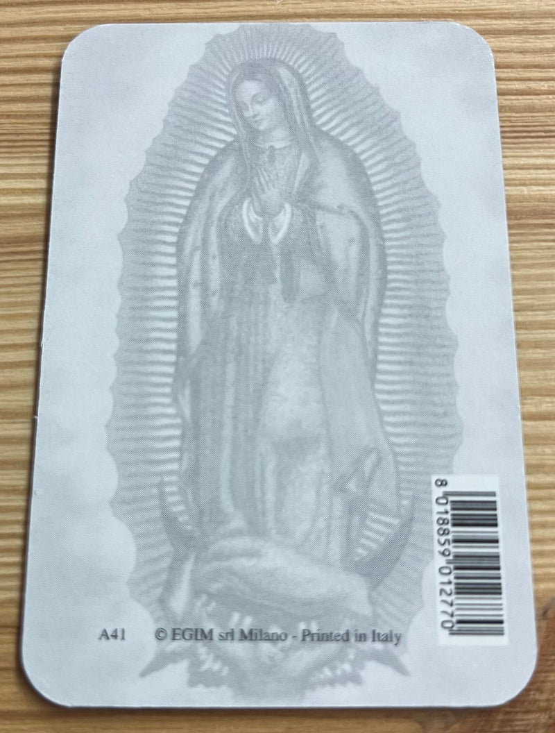 Holographic 3D Prayer Card – Our Lady of Guadalupe