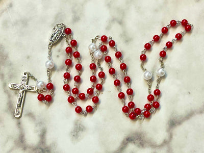 Our Lady of Guadalupe Traditional Red Acrylic Bead Rosary