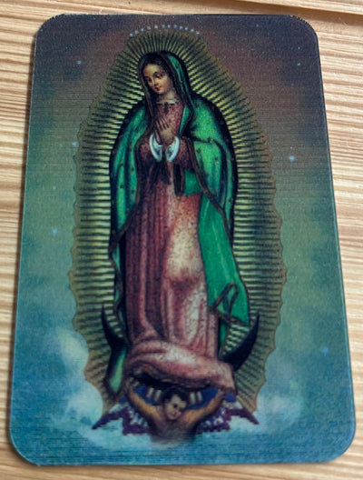 Holographic 3D Prayer Card – Our Lady of Guadalupe