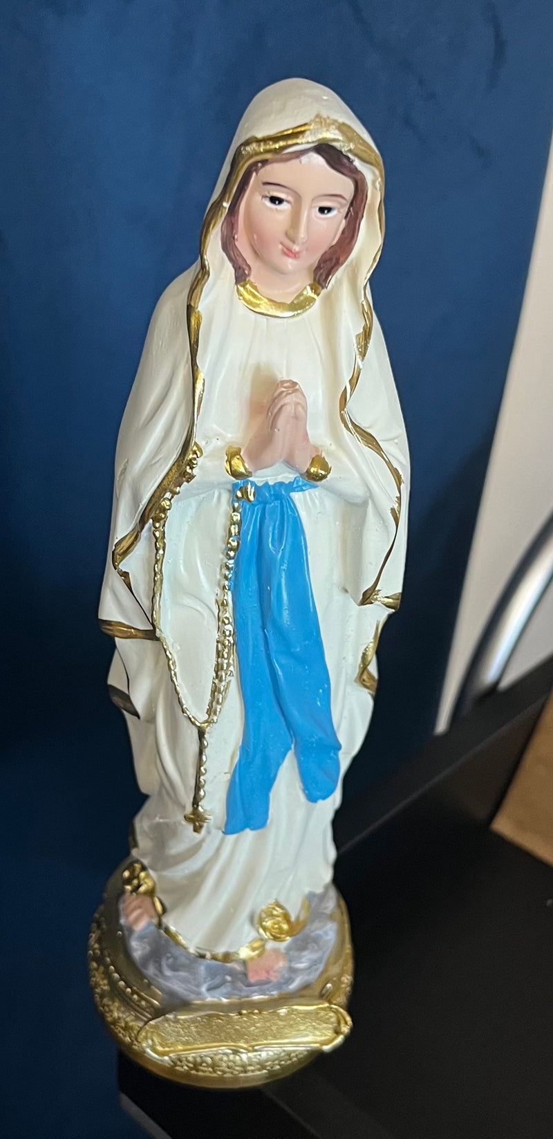 Our Lady of Lourdes Statue with Nameplate - 9 inches